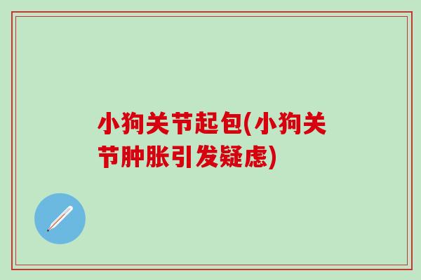 小狗关节起包(小狗关节引发疑虑) 小狗关节起包(小狗关节引发疑虑)