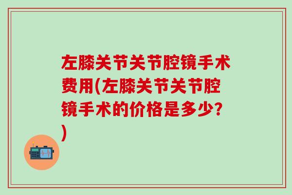 左膝关节关节腔镜手术费用(左膝关节关节腔镜手术的价格是多少？)