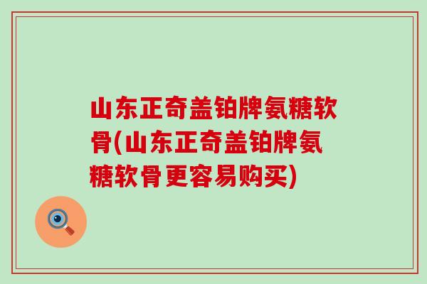 山东正奇盖铂牌氨糖软骨(山东正奇盖铂牌氨糖软骨更容易购买)