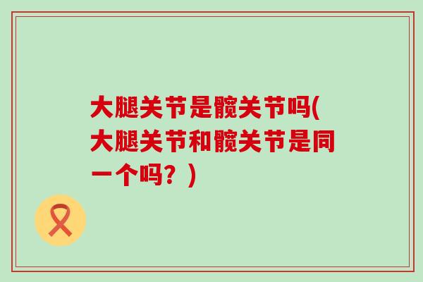 大腿关节是髋关节吗(大腿关节和髋关节是同一个吗？)