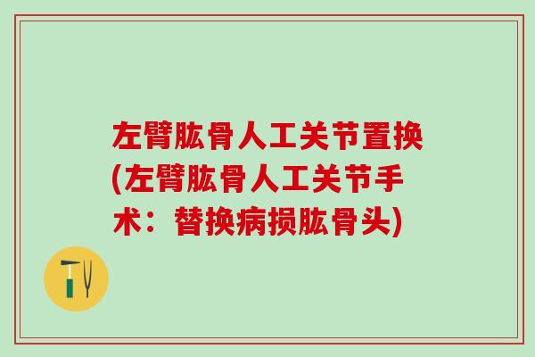 左臂肱骨人工关节置换(左臂肱骨人工关节手术：替换病损肱骨头)
