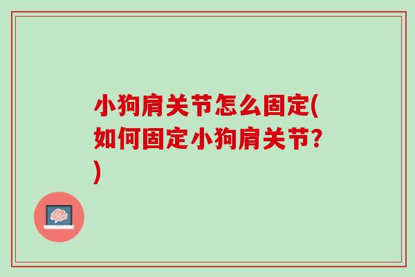 小狗肩关节怎么固定(如何固定小狗肩关节？)