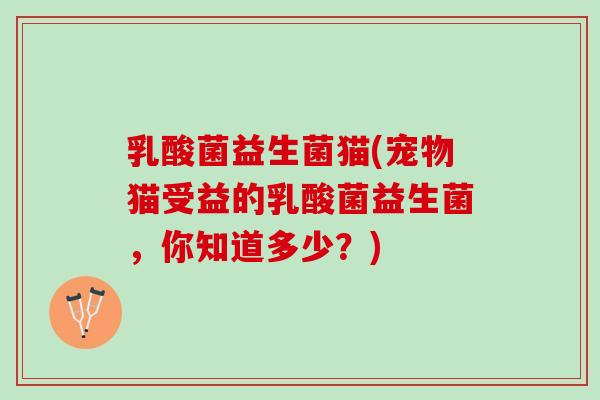 乳酸菌益生菌猫(宠物猫受益的乳酸菌益生菌，你知道多少？)