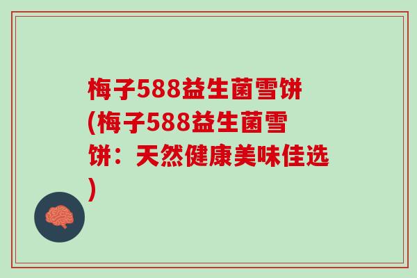 梅子588益生菌雪饼(梅子588益生菌雪饼：天然健康美味佳选)
