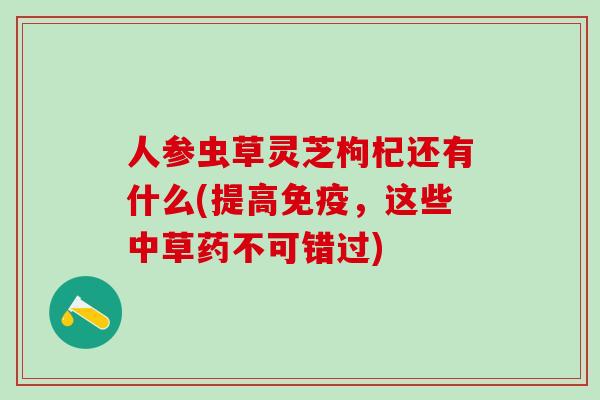 人参虫草灵芝枸杞还有什么(提高免疫，这些中草药不可错过)