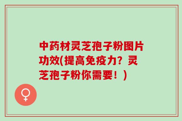 中药材灵芝孢子粉图片功效(提高免疫力？灵芝孢子粉你需要！)