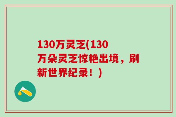 130万灵芝(130万朵灵芝惊艳出境，刷新世界纪录！)