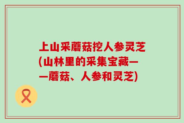 上山采蘑菇挖人参灵芝(山林里的采集宝藏——蘑菇、人参和灵芝)