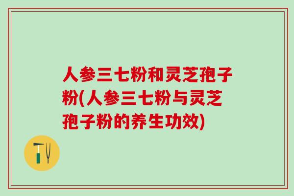 人参三七粉和灵芝孢子粉(人参三七粉与灵芝孢子粉的养生功效)