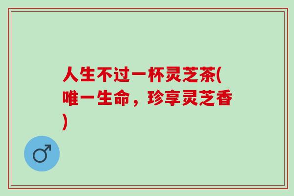 人生不过一杯灵芝茶(唯一生命，珍享灵芝香)