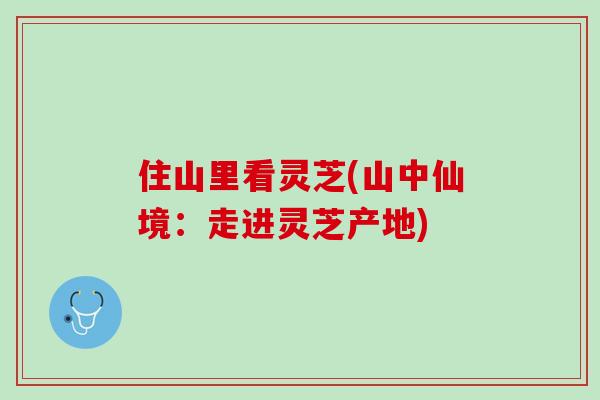 住山里看灵芝(山中仙境：走进灵芝产地)