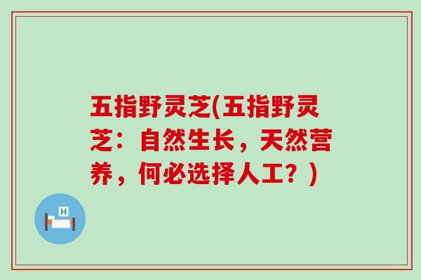 五指野灵芝(五指野灵芝：自然生长，天然营养，何必选择人工？)