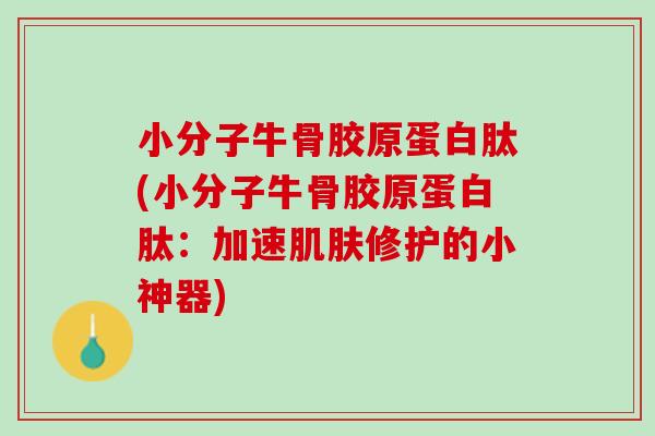 小分子牛骨胶原蛋白肽(小分子牛骨胶原蛋白肽：加速肌肤修护的小神器)
