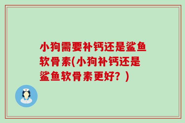 小狗需要补钙还是鲨鱼软骨素(小狗补钙还是鲨鱼软骨素更好？)