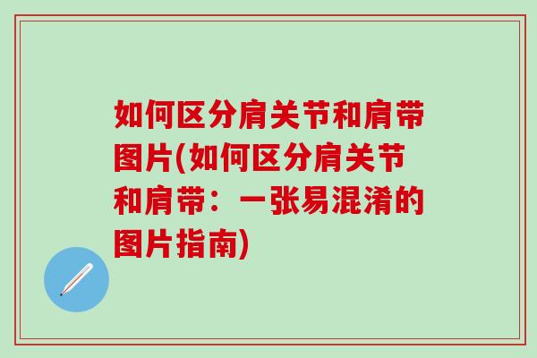 如何区分肩关节和肩带图片(如何区分肩关节和肩带：一张易混淆的图片指南)