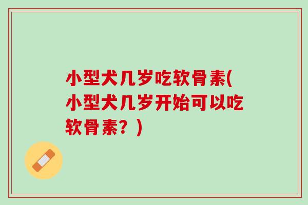 小型犬几岁吃软骨素(小型犬几岁开始可以吃软骨素？)