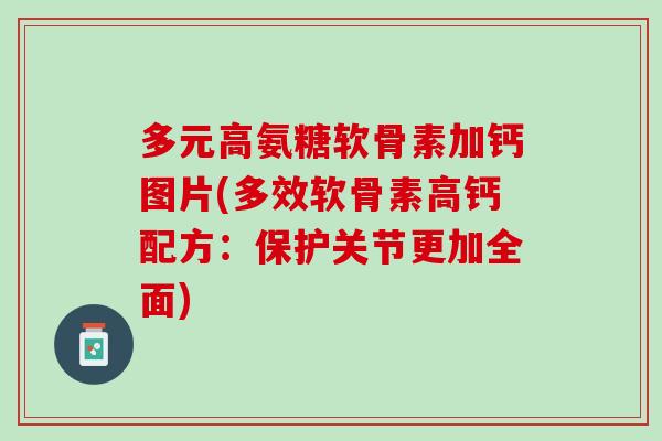 多元高氨糖软骨素加钙图片(多效软骨素高钙配方：保护关节更加全面)