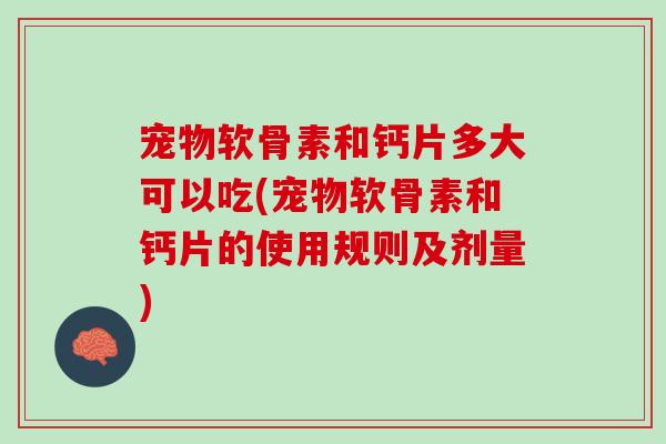 宠物软骨素和钙片多大可以吃(宠物软骨素和钙片的使用规则及剂量)