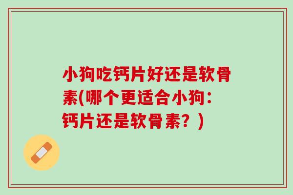 小狗吃钙片好还是软骨素(哪个更适合小狗：钙片还是软骨素？)