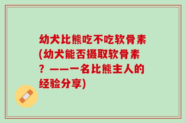 幼犬比熊吃不吃软骨素(幼犬能否摄取软骨素？——一名比熊主人的经验分享)