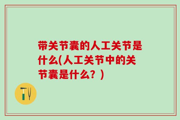 带关节囊的人工关节是什么(人工关节中的关节囊是什么？)
