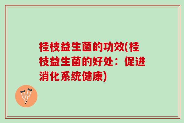 桂枝益生菌的功效(桂枝益生菌的好处：促进消化系统健康)