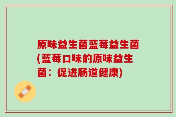 原味益生菌蓝莓益生菌(蓝莓口味的原味益生菌：促进肠道健康)