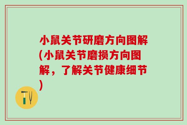 小鼠关节研磨方向图解(小鼠关节磨损方向图解，了解关节健康细节)