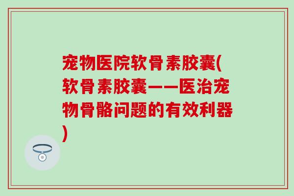 宠物医院软骨素胶囊(软骨素胶囊——医治宠物骨骼问题的有效利器)