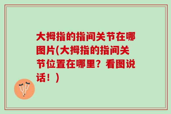 大拇指的指间关节在哪图片(大拇指的指间关节位置在哪里？看图说话！)