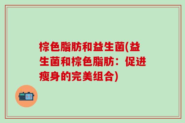 棕色脂肪和益生菌(益生菌和棕色脂肪：促进瘦身的完美组合)