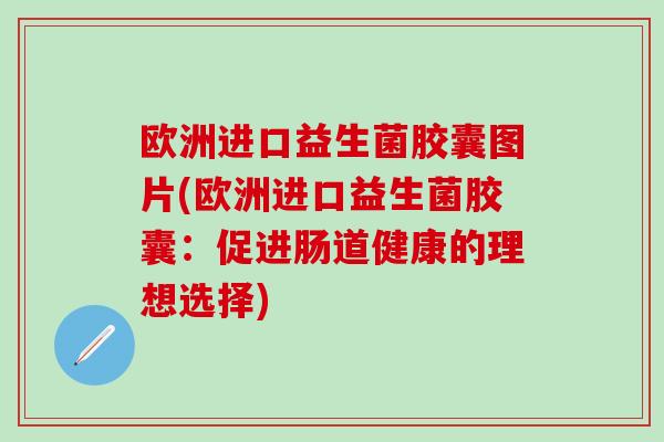 欧洲进口益生菌胶囊图片(欧洲进口益生菌胶囊：促进肠道健康的理想选择)
