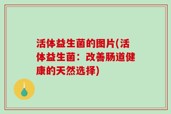 活体益生菌的图片(活体益生菌：改善肠道健康的天然选择)