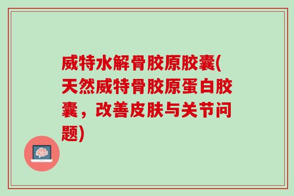 威特水解骨胶原胶囊(天然威特骨胶原蛋白胶囊，改善皮肤与关节问题)
