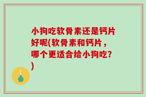 小狗吃软骨素还是钙片好呢(软骨素和钙片，哪个更适合给小狗吃？)