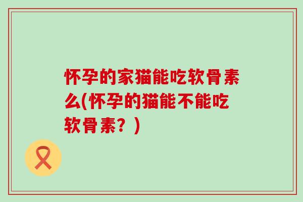 怀孕的家猫能吃软骨素么(怀孕的猫能不能吃软骨素？)