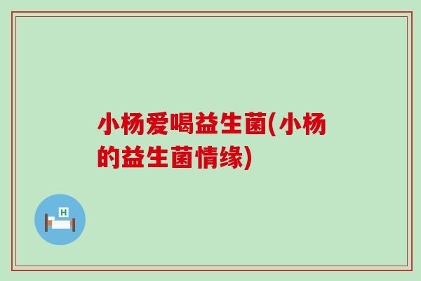 小杨爱喝益生菌(小杨的益生菌情缘)