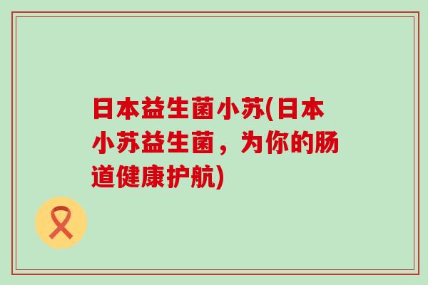 日本益生菌小苏(日本小苏益生菌，为你的肠道健康护航)