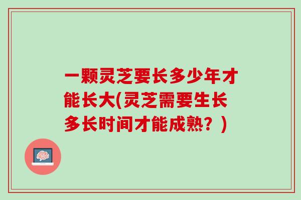 一颗灵芝要长多少年才能长大(灵芝需要生长多长时间才能成熟？)