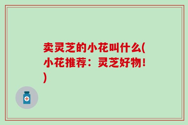 卖灵芝的小花叫什么(小花推荐：灵芝好物！)