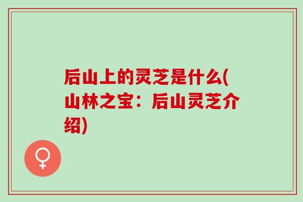 后山上的灵芝是什么(山林之宝：后山灵芝介绍)