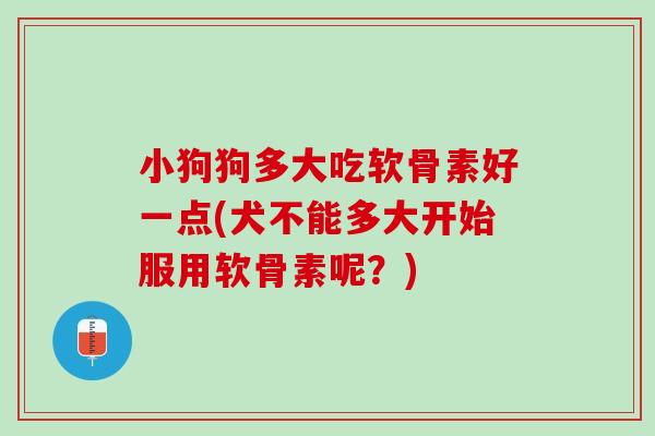 小狗狗多大吃软骨素好一点(犬不能多大开始服用软骨素呢？)