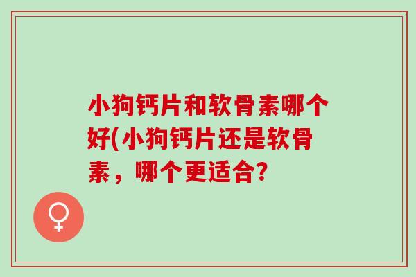 小狗钙片和软骨素哪个好(小狗钙片还是软骨素，哪个更适合？