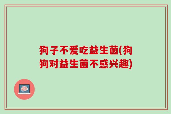 狗子不爱吃益生菌(狗狗对益生菌不感兴趣)