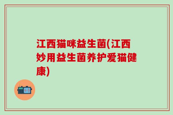 江西猫咪益生菌(江西妙用益生菌养护爱猫健康)