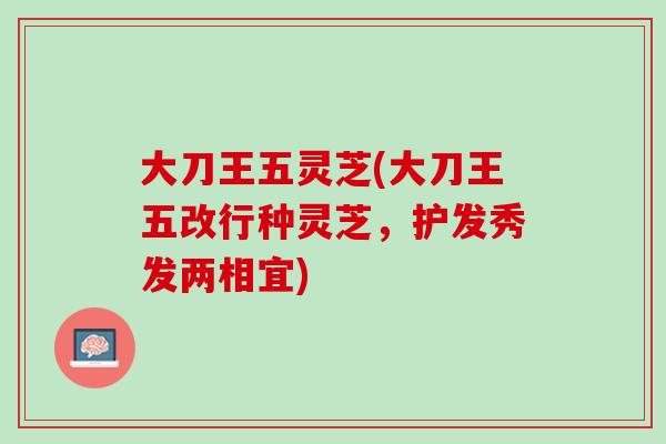 大刀王五灵芝(大刀王五改行种灵芝，护发秀发两相宜)