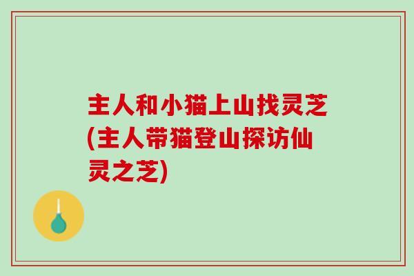 主人和小猫上山找灵芝(主人带猫登山探访仙灵之芝)