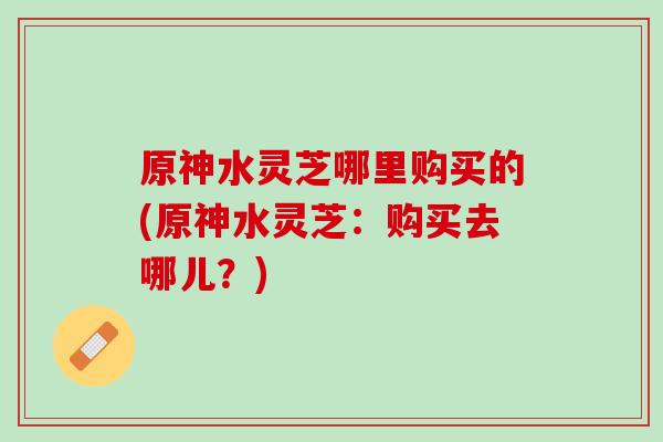 原神水灵芝哪里购买的(原神水灵芝：购买去哪儿？)