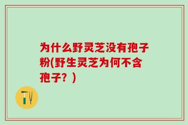 为什么野灵芝没有孢子粉(野生灵芝为何不含孢子？)