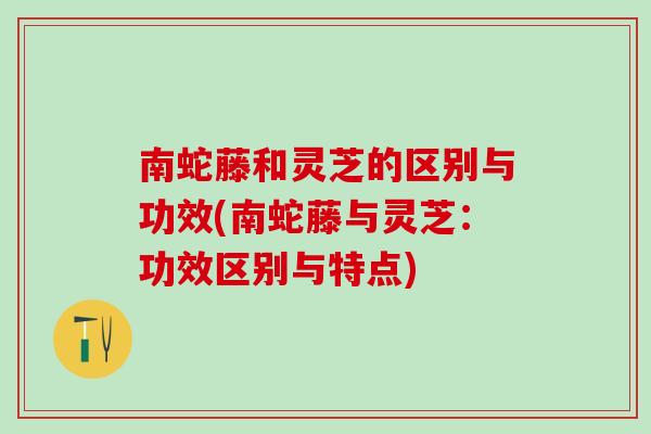 南蛇藤和灵芝的区别与功效(南蛇藤与灵芝：功效区别与特点)